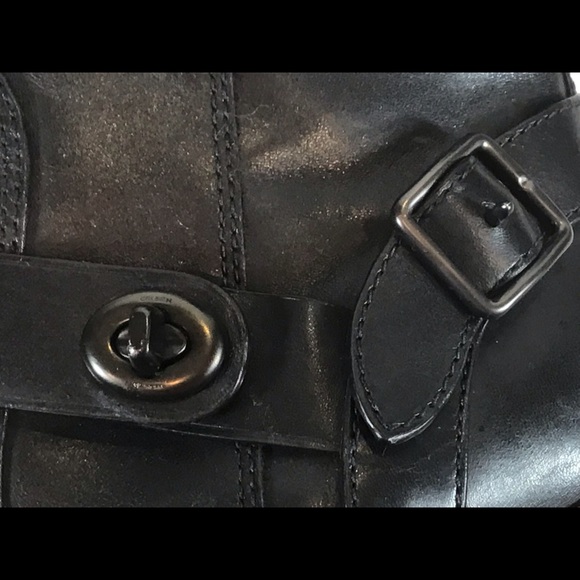 COACH MOTO ANKLE BUCKLE BLK LEATHER BOOTS SZ 8.5 - Picture 11 of 14